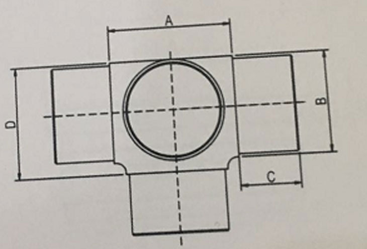 90度四通 結(jié)構(gòu)圖